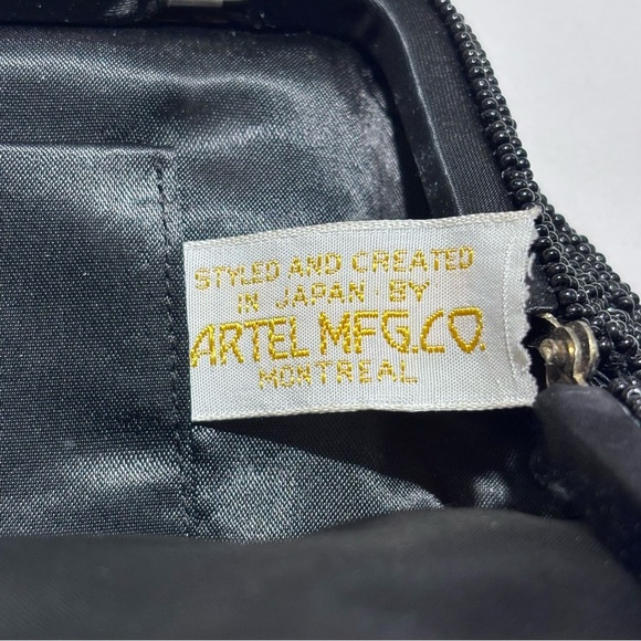 ARTEL MFG MONTREAL Elegant Black Beaded All Over Evening Mine Bag Clutch Chain - Picture 7 of 9